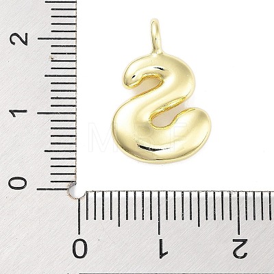 Rack Plating Brass Balloon Letter Pendants KK-C050-01G-S-1