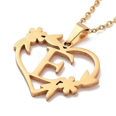 PVD Vacuum Plating 201 Stainless Steel Pendant Necklaces NJEW-R267-02E-G-1