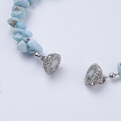 Natural Larimar Bracelets BJEW-JB03476-04-1