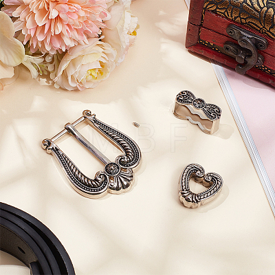 WADORN 2 Sets Belt Alloy Buckle Sets AJEW-WR0002-24-1