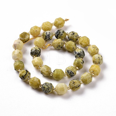 Natural Yellow Sopt Jade Beads Strands G-G990-F08-1