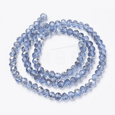Electroplate Transparent Glass Beads Strands EGLA-A034-T4mm-E04-1