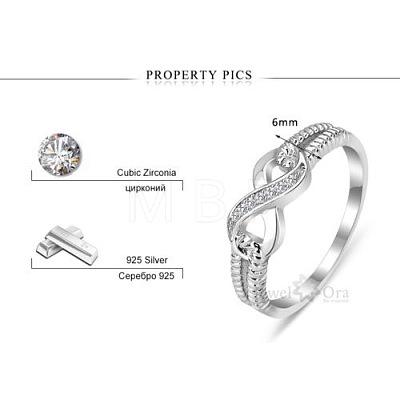 Brass & Clear Cubic Zirconia Finger Rings for Women FS-WGA713C-06-1
