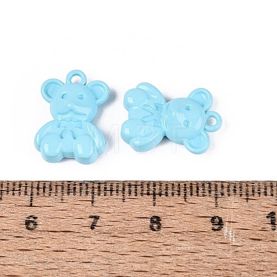 Spray Painted Alloy Pendants PALLOY-Q466-03E-1