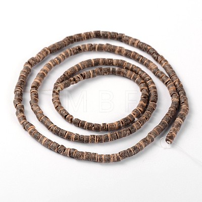 Natural Coconut Column Bead Strands COCB-O001-04-1