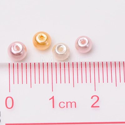 Barely Pink Mix Pearlized Glass Pearl Beads HY-PH0006-4mm-01-1