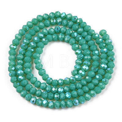 Electroplate Opaque Solid Color Glass Beads Strands EGLA-A034-P1mm-L25-1