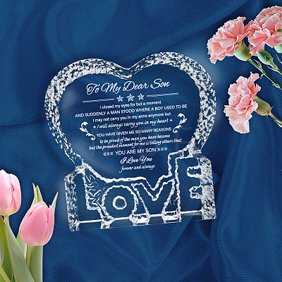 Heart with Word K9 Glass Figurines DJEW-WH0026-002-1
