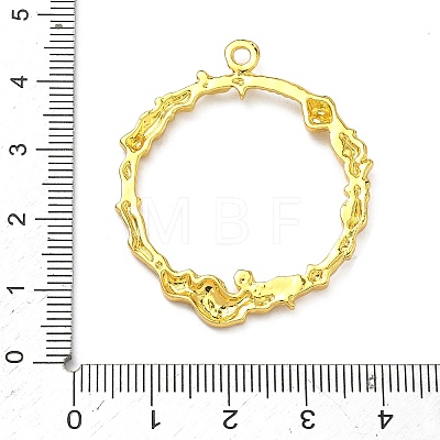 Ocean Theme Alloy Open Back Bezel Pendants PALLOY-F321-03F-G-1