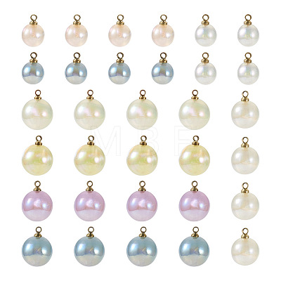 Craftdady 64Pcs 8 Style ABS Plastic Imitation Pearl Charms PACR-CD0001-03-1