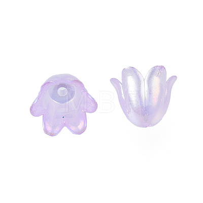 6-Petal Imitation Jelly Acrylic Bead Caps JACR-T002-02A-1