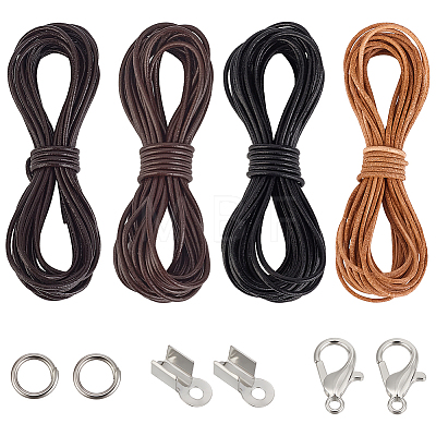 DIY Cowhide Cord Necklaces Bracelets Making Kits DIY-CL0002-45-1