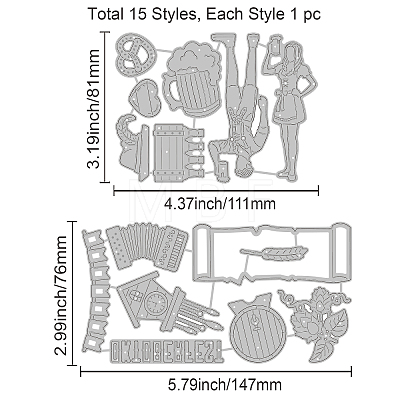 Carbon Steel Cutting Dies Stencils DIY-WH0309-1160-1