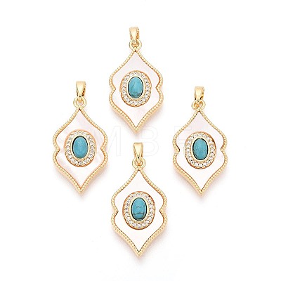 Synthetic Turquoise with Shell Pendants KK-N287-12G-02-1