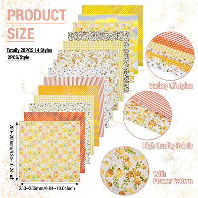 28Pcs 14 Styles Cotton Fabric DIY-TA0014-80A-1