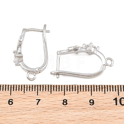 Brass Micro Pave Cubic Zirconia Hoop Earring Findings CU-CBAB5B4-08P-1