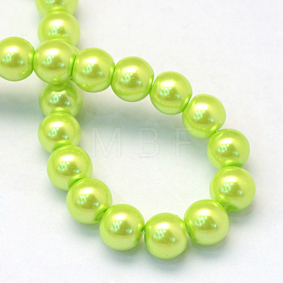 Baking Painted Pearlized Glass Pearl Round Bead Strands HY-Q003-4mm-66-1