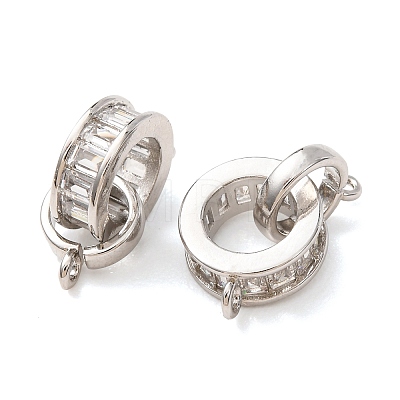 Brass Pave Clear Cubic Zirconia Tube Bails CU-CBA2907-12P-1