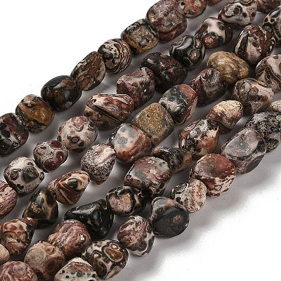 Natural Leopard Skin Jasper Beads Strands G-P497-01E-93-1