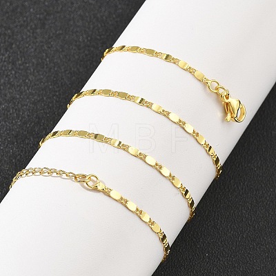 Brass Oval Link Chain Necklaces for Women NJEW-D302-26G-1