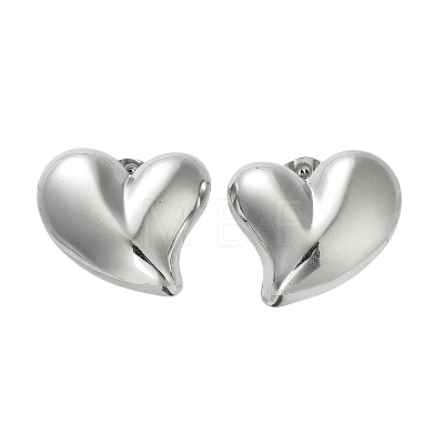 Heart 304 Stainless Steel Stud Earrings for Women EJEW-L272-033P-03-1