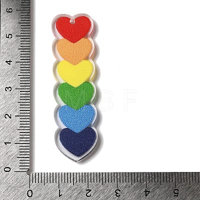 Printed Pride Rainbow Acrylic Big Pendants OACR-L018-15B-1