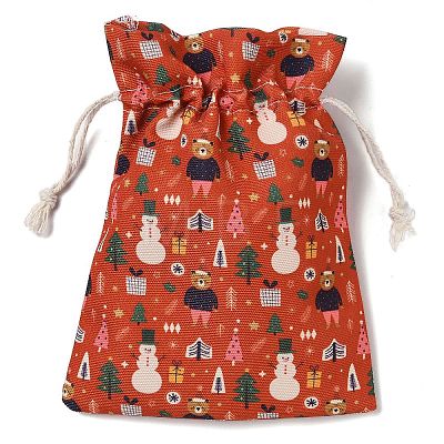 Christmas Theme Cloth Printed Storage Bags ABAG-F010-02C-01-1