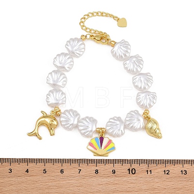 Ocean Brass Enamel Charm Bracelets for Women KK-CBA68DA-15C-G-1
