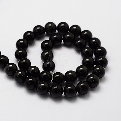 Natural Obsidian Round Beads Strands G-E329-4mm-37-1