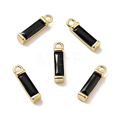 Rack Plating Brass Inlaid Cubic Zirconia Charms ZIRC-C037-08G-04-1