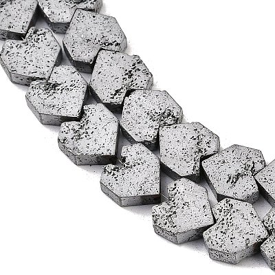 Electroplated Natural Lava Rock Beads Strands G-K388-04B-07-1