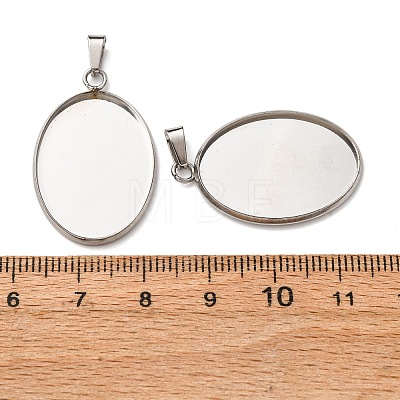 304 Stainless Steel Pendant Cabochon Settings STAS-D379-03C-P-1