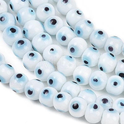 Handmade Evil Eye Lampwork Beads Strands LAMP-Z021-01A-1