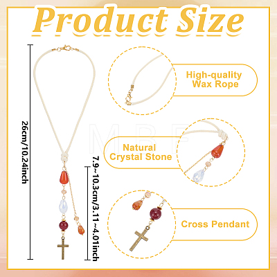 2Pcs Glass Bead & Natural Red Agate & Natural Carnelian & Alloy Car Pendant Decorations HJEW-DR00300-1
