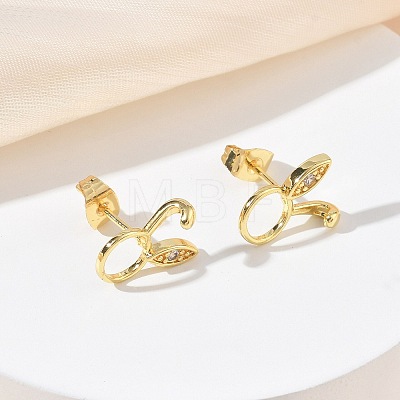 Brass & Crystal Rhinestone Stud Earrings for Women EJEW-G464-04G-05-1