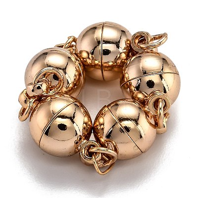Rack Plating Brass Magnetic Clasps with Loops X-KK-F801-03B-LG-1