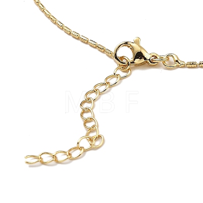 Golden Plated Brass Micro Pave Cubic Zirconia Pendant Necklaces NJEW-L178-02G-02-1