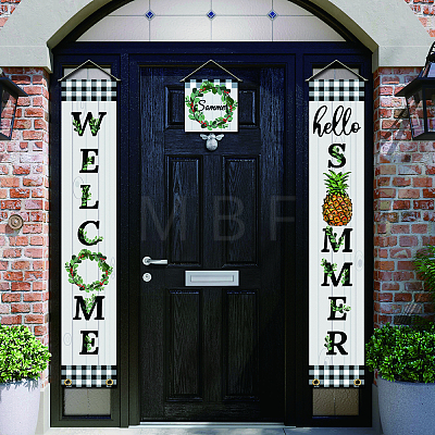 Polyester Hanging Sign for Home Office Front Door Porch Decorations HJEW-WH0023-004-1