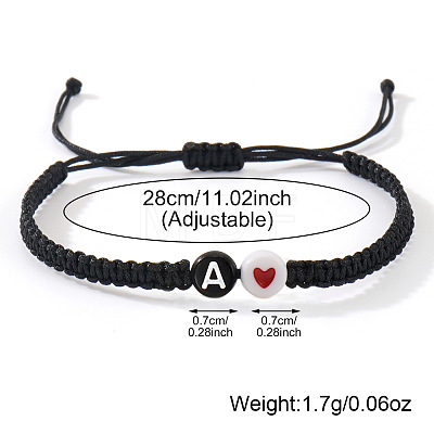 304 Stainless Steel Alphabet Beads Braided Bead Bracelets RY3090-27-1
