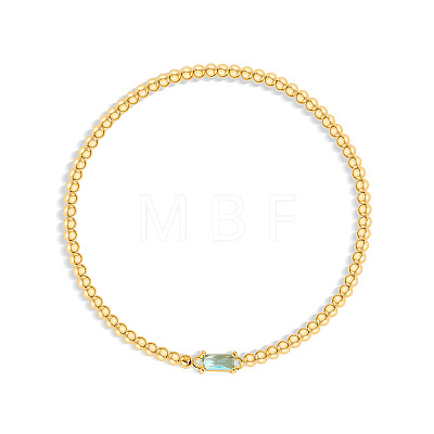 Birthstone 304 Stainless Steel Pave Cubic Zirconia Link Bracelets FS-WG4804B-04-1