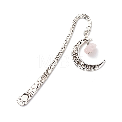 Natural Rose Quartz Raw Beads Bookmarks AJEW-JK00201-01-1