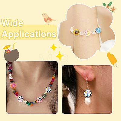 10Pcs 10 Colors Glass Enamel Beads LAMP-CJ0002-48-1
