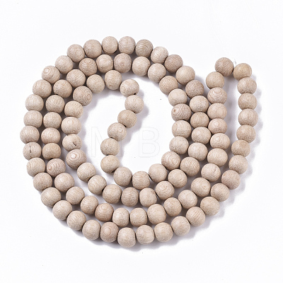 Undyed & Natural Wood Beads Strands WOOD-T024-036-1