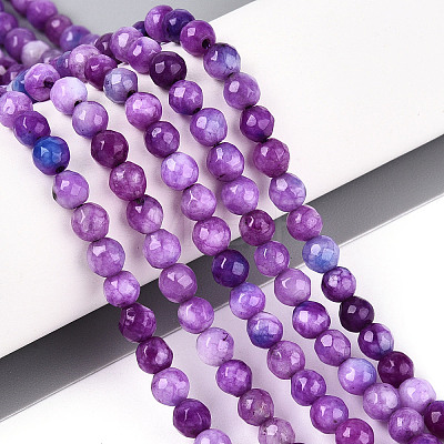 Dyed Natural White Jade Beads Strands X-G-T139-4mm-60-11-1