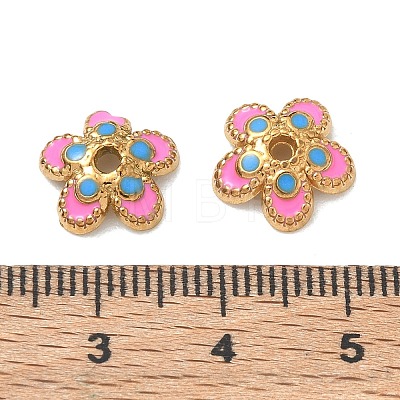 304 Stainless Steel Enamel Bead Caps SA-CBAD60D-09G-01-1