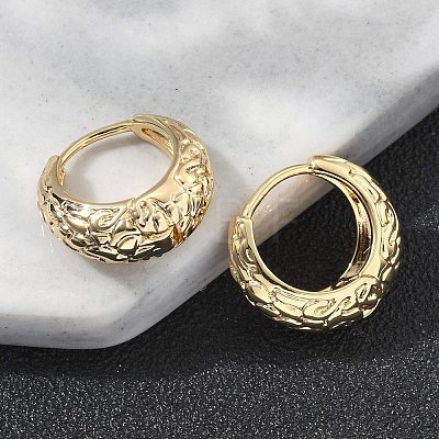 Brass Hoop Earrings EJEW-D320-16G-1