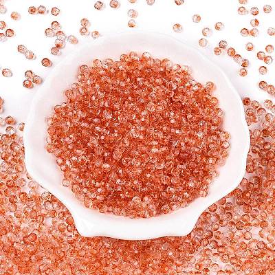 Baking Paint Electroplate Transparent Glass Seed Beads SEED-N006-07B-1