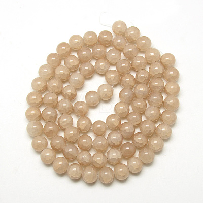 Baking Paint Crackle Glass Beads Strands X-DGLA-Q023-8mm-YS25-1