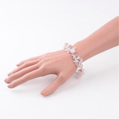 Rose Quartz Bracelets BJEW-JB02290-01-1