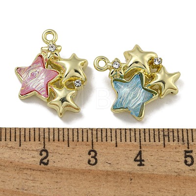 Rack Plating Alloy Rhinestone Pendants PALLOY-F312-04G-1